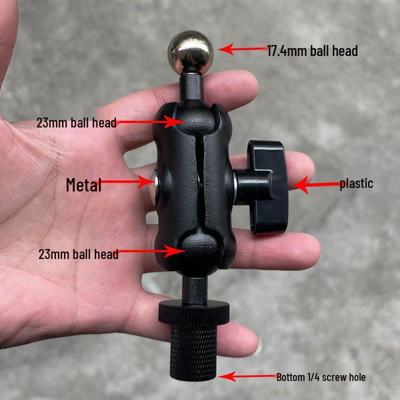17mm Ball Head to 1/4" Phone Holder Replacement Pan Tilt Swivel Adapter