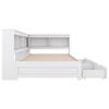 Daybed, 90 x 200 cm, Sofa Bed, Day Bed with Two Drawers, with Socket and 2 USB Ports, Bed with Slatted Frame (without Mattress), Chipboard, White