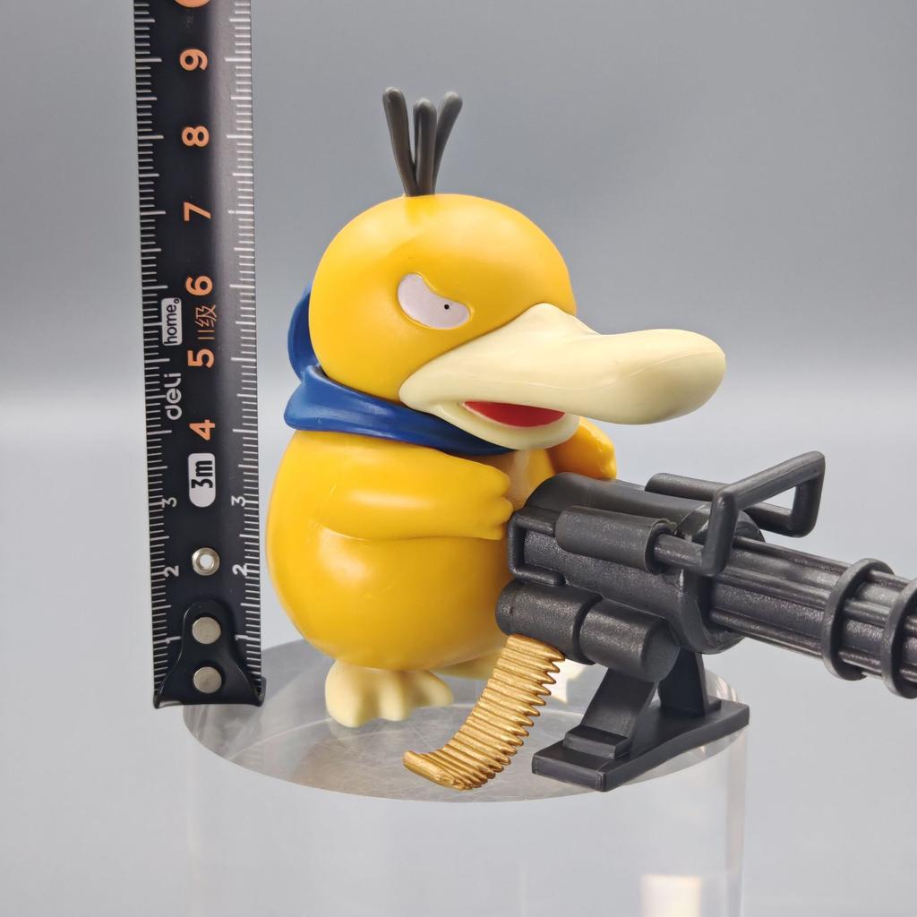 Cute Pokemon Psyduck Duck with Gatling Action Figure Toys 9cm