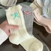 Bows-knotted Socks - Children's Summer Lightweight Cotton Socks - Mid-calf Length Socks with Bubble-style Openings - Cotton Socks