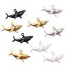18x30mm Exquisite DIY Alloy Shark Pendant Keychain Charm, 4 Colors, 2.2g