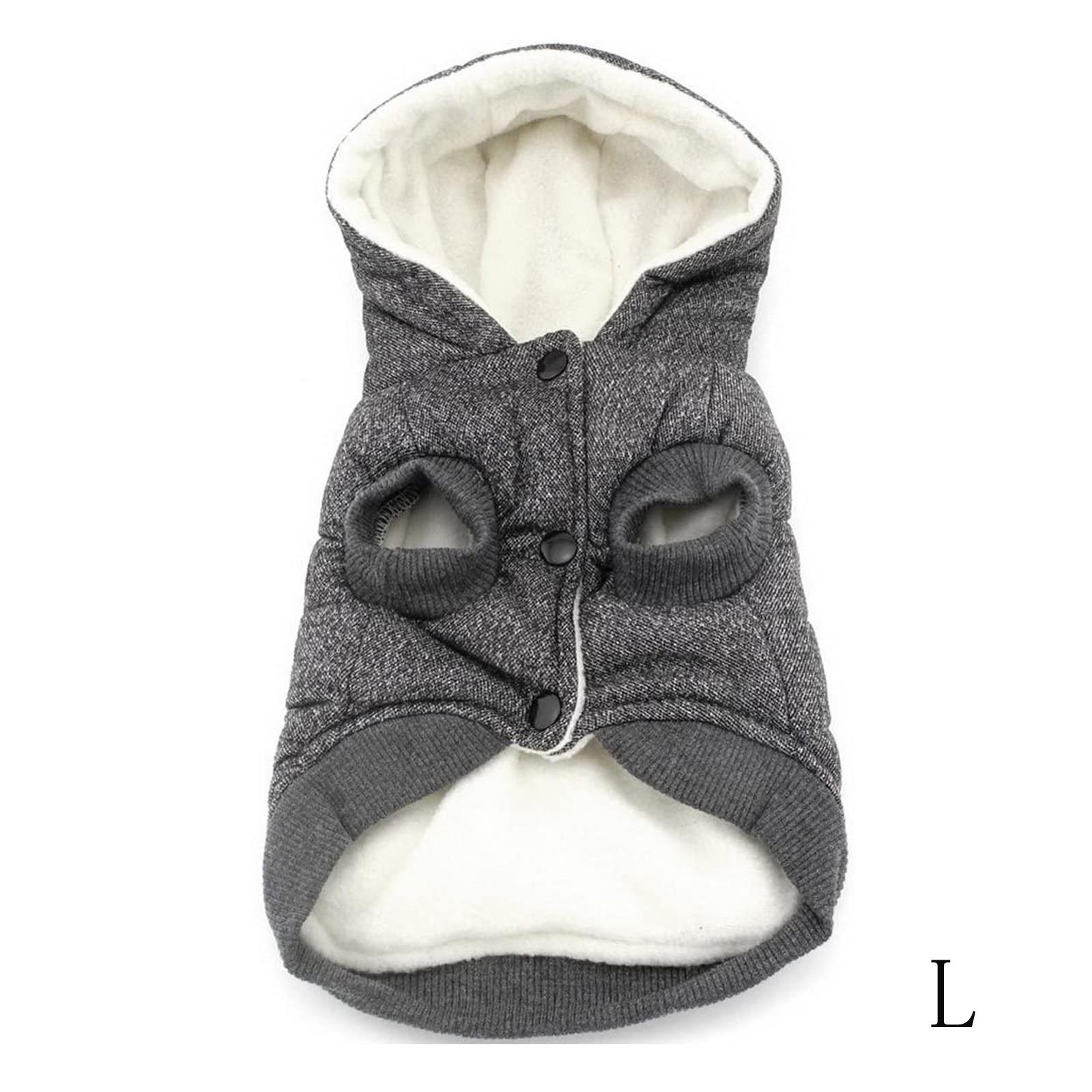 

Куртка, толстовка, зимний пуховик, домашнее пальто с капюшоном Anumal, теплая одежда для крупных и средних собак (L (грудь: 44см, Шея: 29см), Серый) L