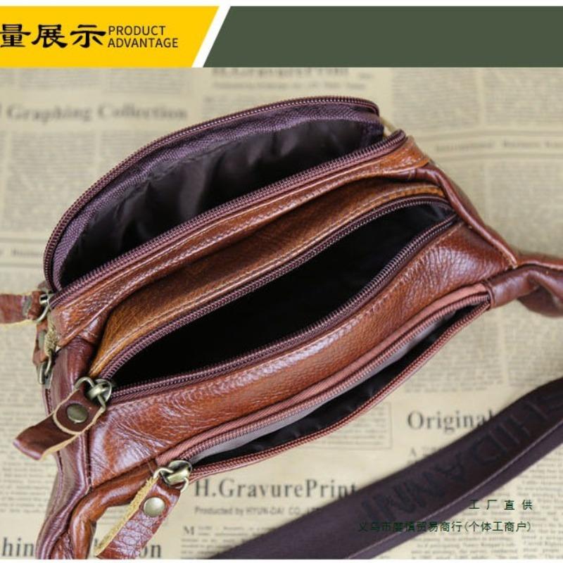 Ledvinka pánská hovězí kůže multifunkční business pánská taška pravá hovězí kůže sportovní běžecká ledvinka na mobil dámská náprsní taška sportovní
