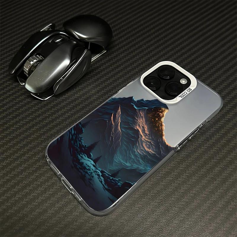 Design horské krajiny Pouzdro na telefon pro Samsung Galaxy A06 A16 A55 A35 A15 A56 A36 S25 S24 Ultra S23 FE S22 Plus Matný kryt