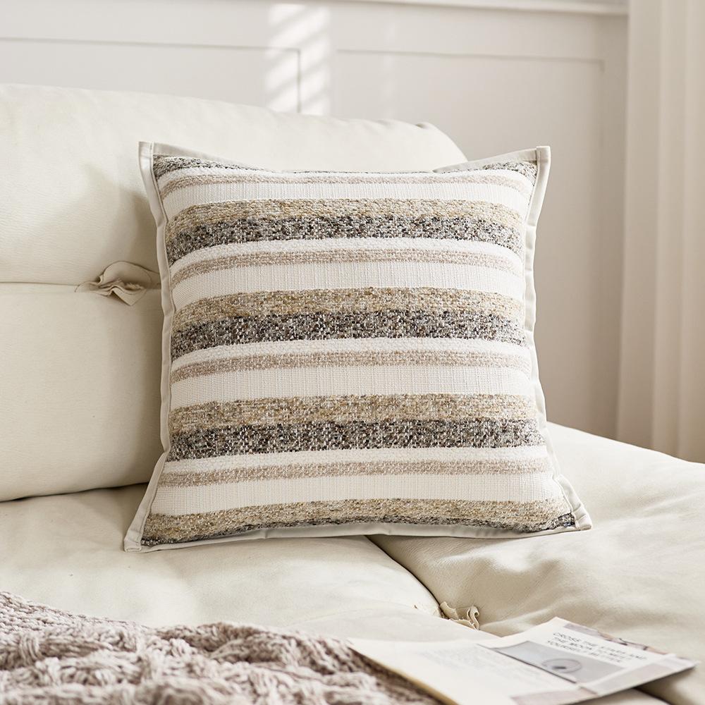 Simple Three-Dimensional Striped Jacquard Pillowcase Cojines Polyester Decor Home Sofa Throw Cushion Cover Headboard Pillowcases