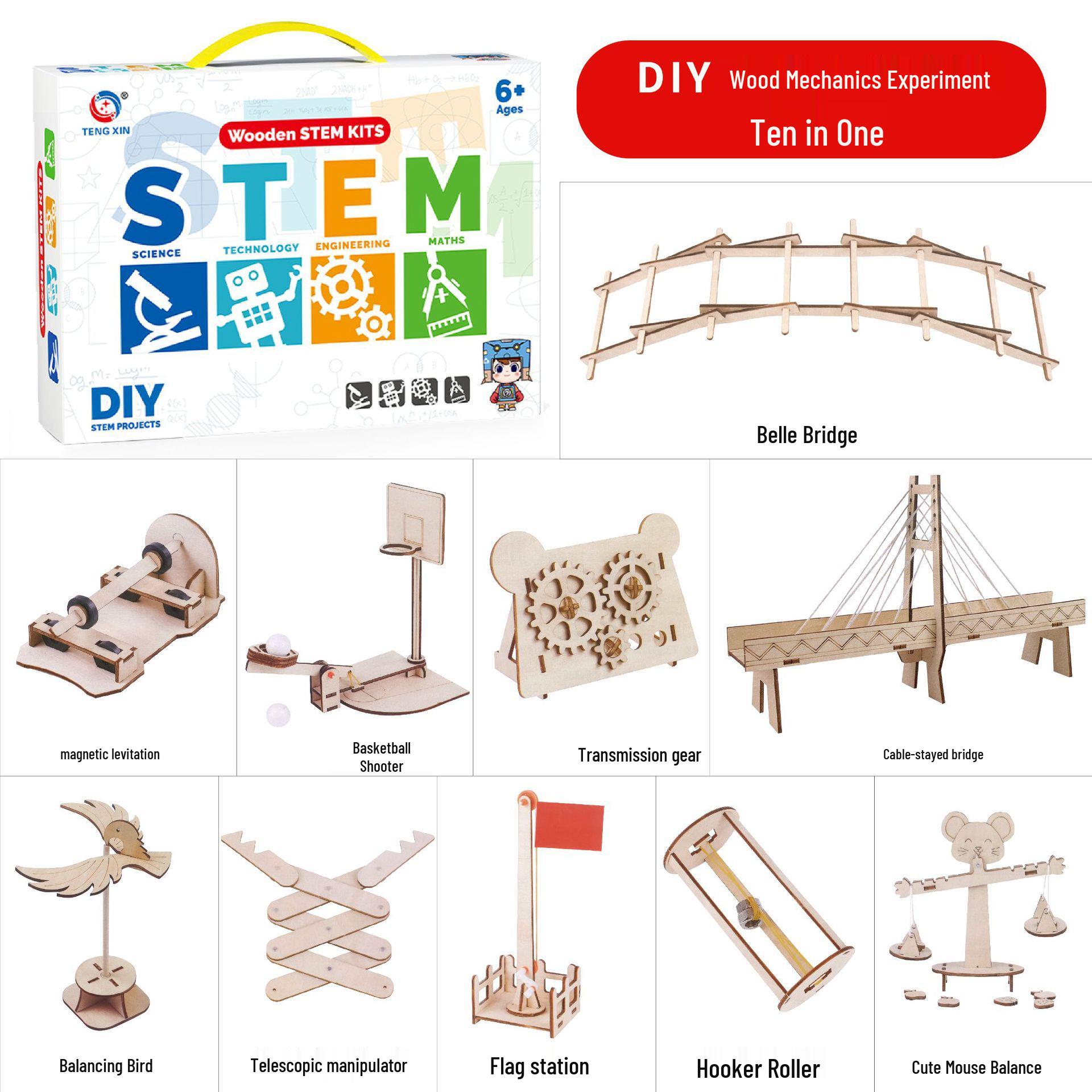 

Handmade Wooden DIY Steam Science Toy: Fun Physics Experiment & Teaching Aid