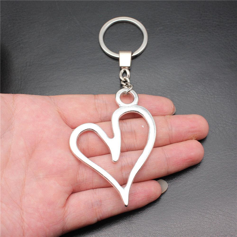 30mm Keychains Peach Heart Tags Wedding Jewelry Findings QY034