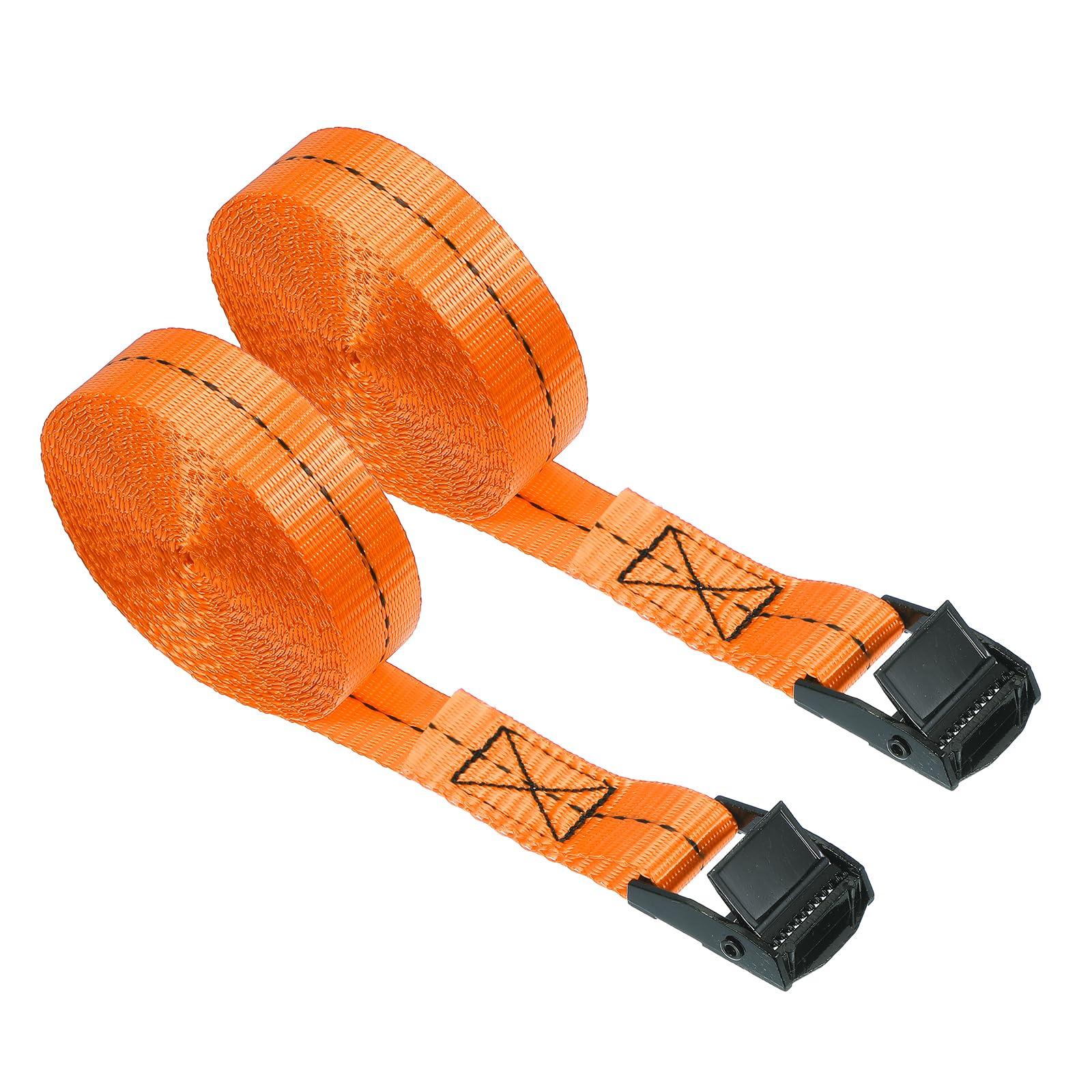 

PATIKIL Camback Tie-Down Straps, 1 x 10 , 2-Pack, Lashing Securing Straps, 330 lb Break Strength, Truck Spring Fittings, Orange