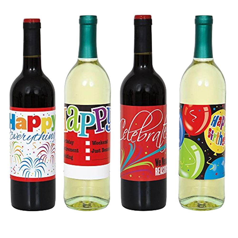 Unique Party Happy Birthday Wine Bottle Label