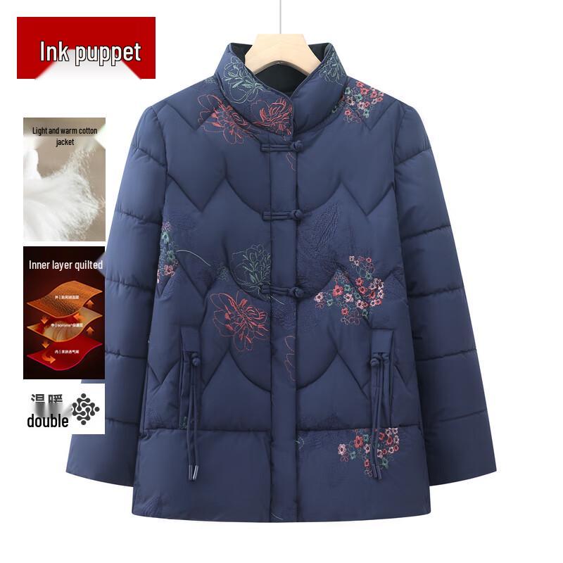 

Stylish Women s Padded Winter Coat with Chinese Accents 4XL
