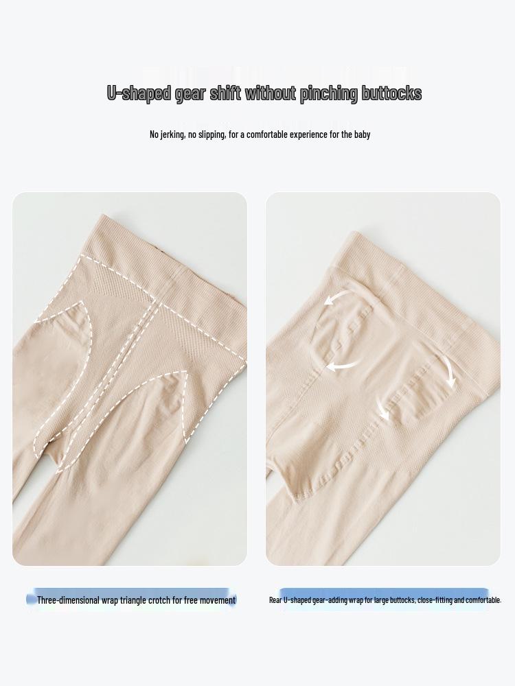 Girls' Spring & Summer Dance Footed White Velvet Tights - One-Piece Base Layer