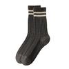 1 Pair Women Socks Ribbed Cuffs Twist Textures Sweat-absorbent Elastic Socks Autumn Winter Mid-tube Thick Warm Socks