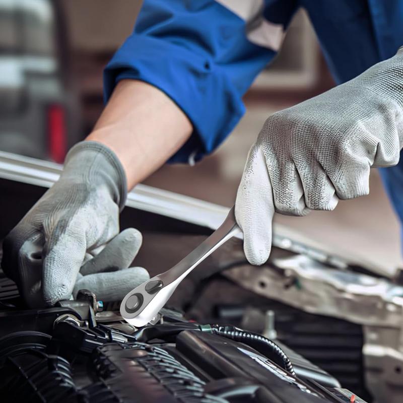 1/4 Inch Drive Ratchet Double Headed Small Bit Ratchet Wrench Angled Screwdriver Extension Bit Holder Practical Accessories Tool