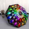 Open/Close Folding Umbrella with Mandala Pattern - Raining Gear for Travel Umbrella, Compact Colorful Petals, All- Portable Umbrella for & M
