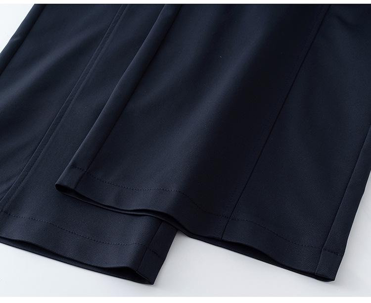 High-End Women's Navy Wide-Leg Cropped Suit Pants, High-Waisted, Casual Straight-Leg, New Spring/Autumn 2026 Style.