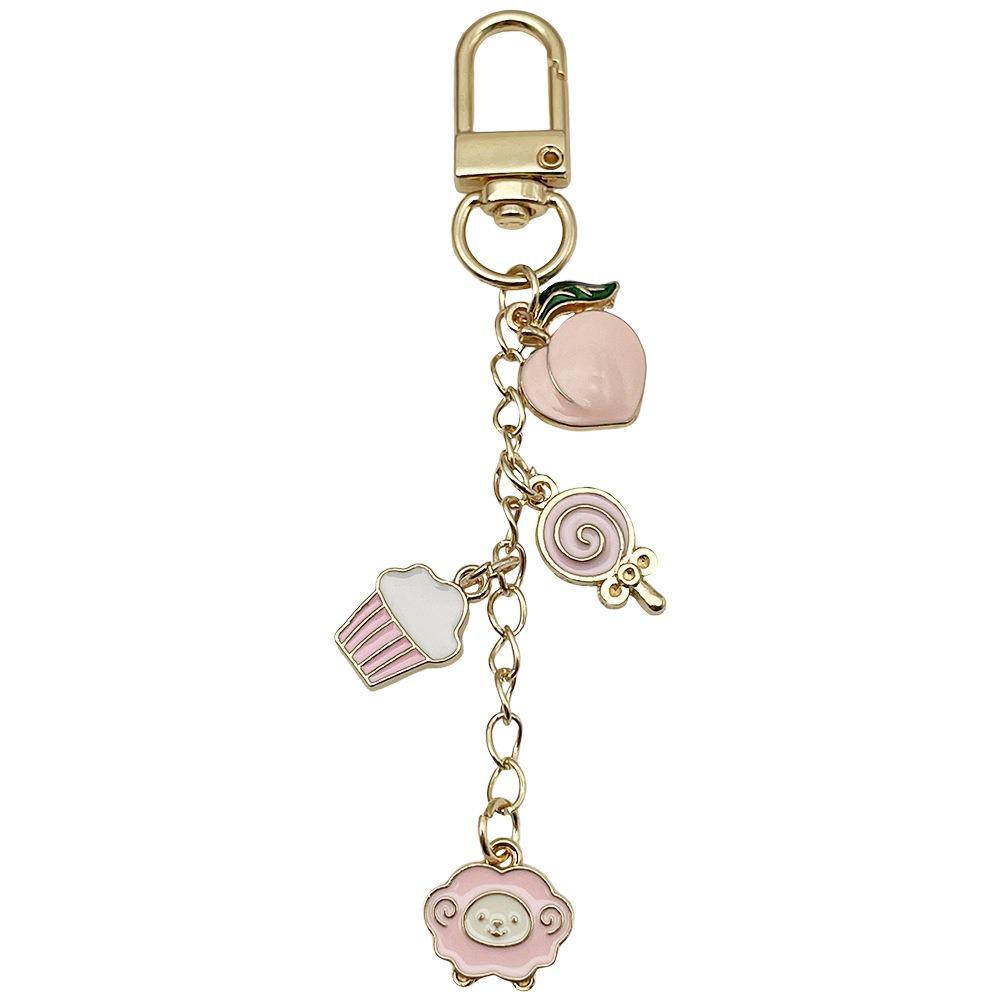 Smiley Cherry & Clover Keychain Pendant for Backpack & Earphone Case