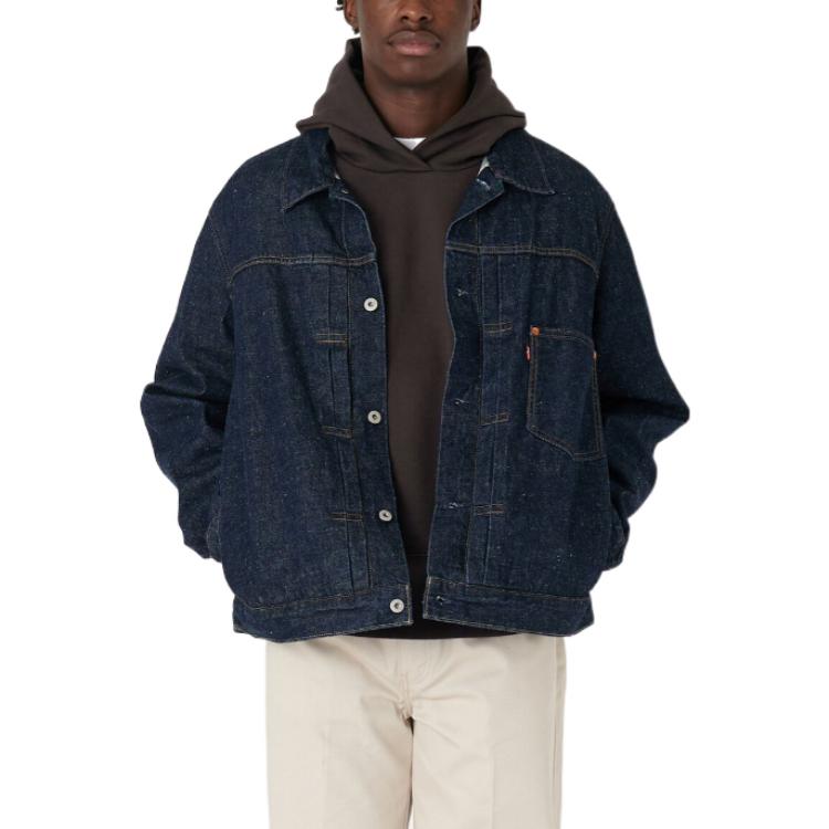 Giacca di Jeans a Maniche Lunghe con Colletto Button-Down Monocolore Levis Uomo Capispalla Blu A3174-0002