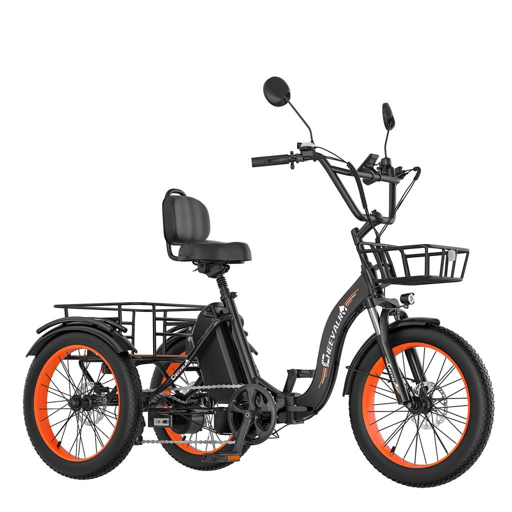 Cheevalry CF750 Freight Electric Tricycle 750W Motor 48V20AH Battery 20 Inch Freight Tires 130KG Load 25KM/H Speed Folding  E-Bike