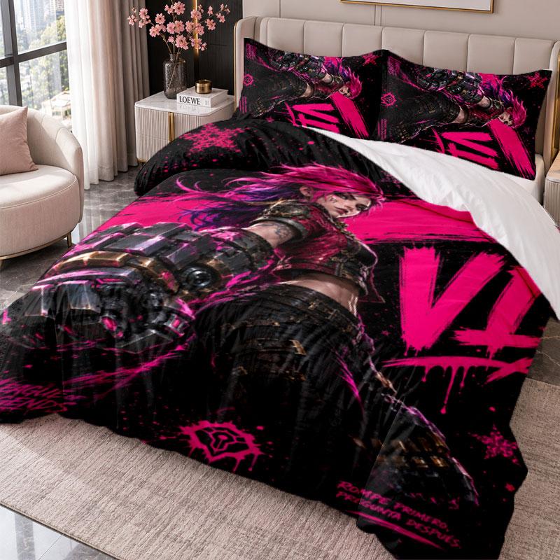 League of Legends 3Pcs Bedding Set Duvet Cover With Two Pillowcases For Bedroom Home Decoration