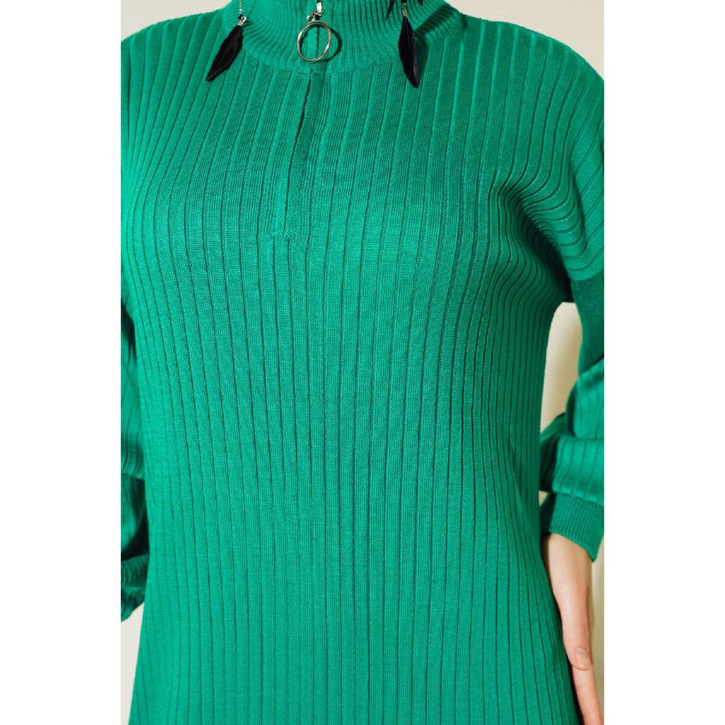 15900 Length Hijab Knitwear Dress - Black