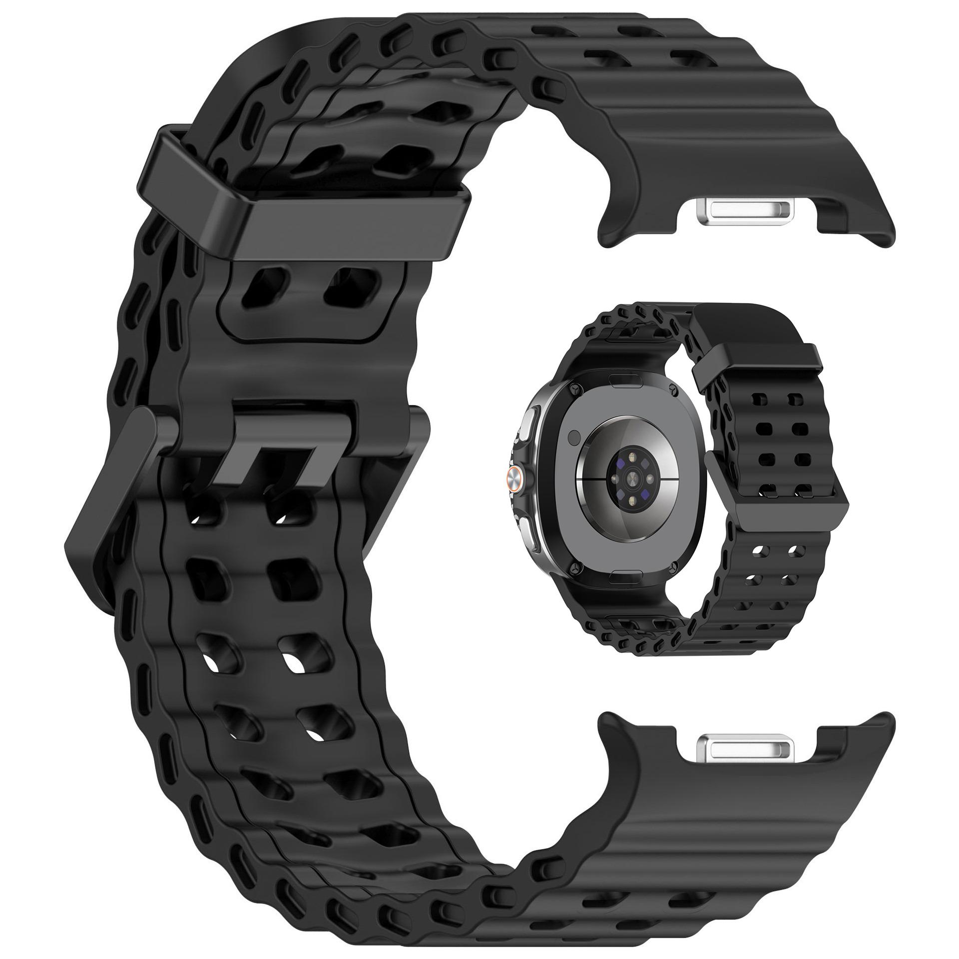 

Морской ремешок для Samsung Galaxy Watch 8/8 Classic Sport Дышащий ремешок для Galaxy Watch8 40/44 мм Силиконовый ремешок Аксессуары Watch 8 Classic 46mm чёрный