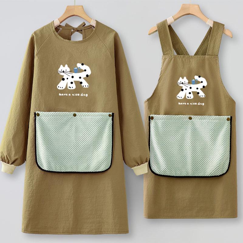 Waterproof Cartoon Kitchen Apron - Oil-Proof, Breathable, Wipeable, All-Season Cooking Coveralls