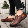Men Casual Shoes Handmade Leather Loafers Comfortable Men's Shoes Quality Split Leather Flat Driving Shoes Zapatos Para Hombre