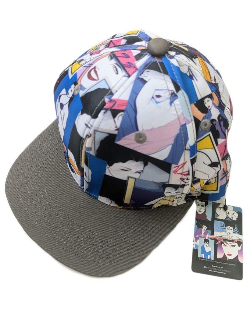 [USED] Extremely rare limited collaboration sold out Patrick Nagel x Starter all-over print cap hat art gray