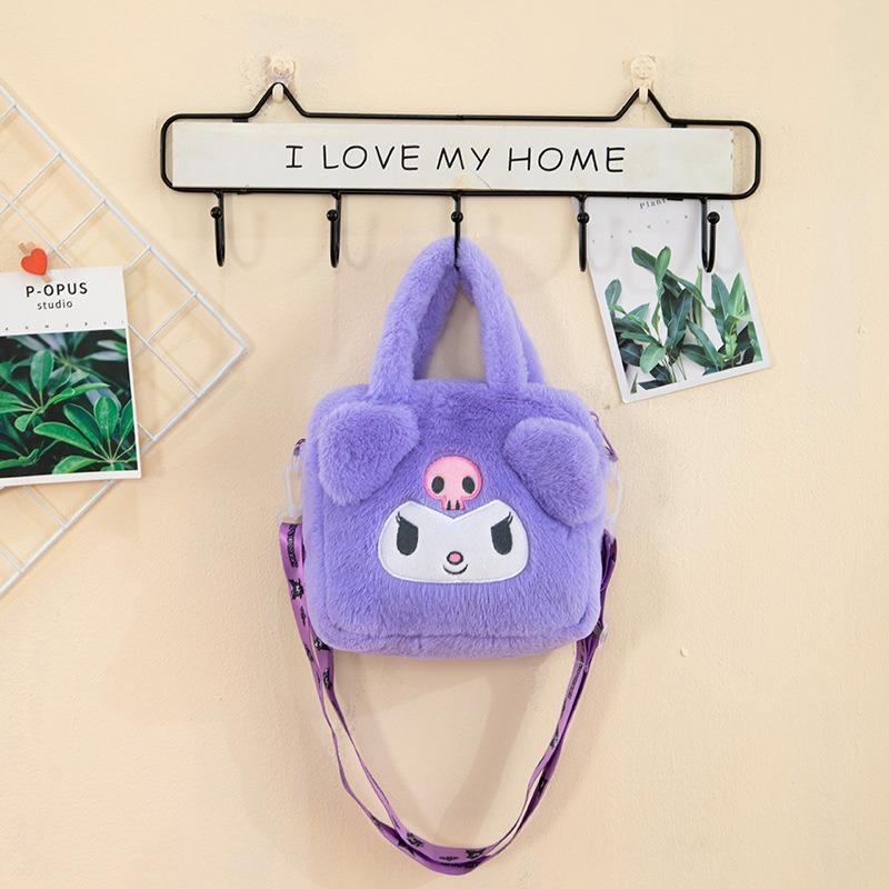 Plush * Bag Kuromi Melody Cartoon Anime Lightweight Handbag Crossbody Lovely Cute Storage Bag Women Girls Gift