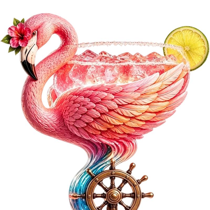 Cocktail Barware Themed Margarita Glass Tropical Bird Party Cup Gift