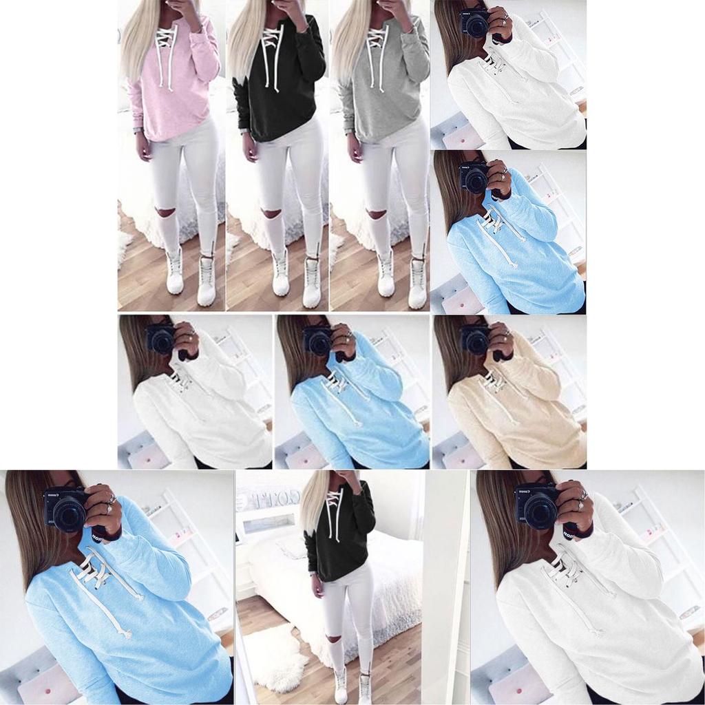 Cozy Women Sweat Sweatshirt Baggy Jumper Plain Pullover Tops Sweater Ladies Oversized
