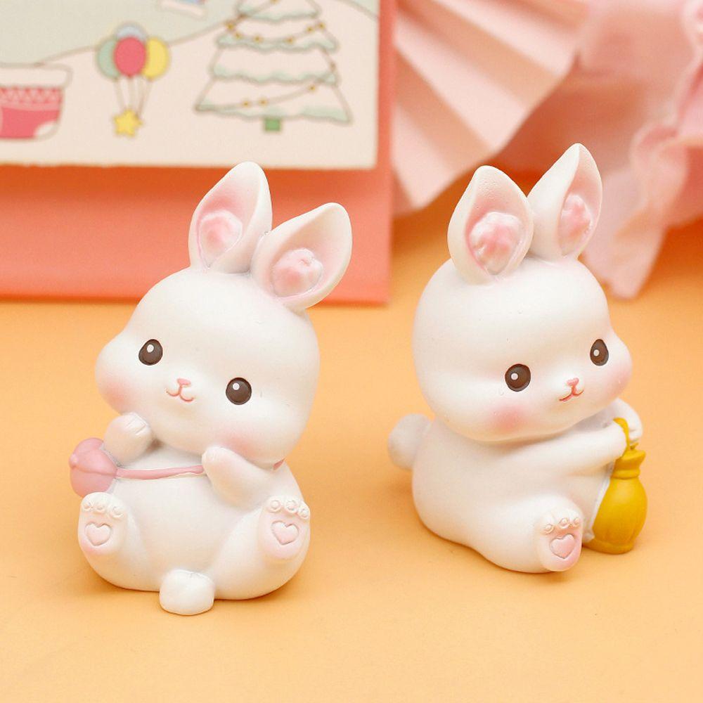 Cake Accessories Bunny Cake Decoration Figure Toys Party Dessert Decor Resin Rabbit Figure