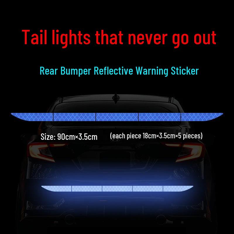 

Универсальная светоотражающая наклейка на багажник: Защита от царапин и столкновений заднего бампера.