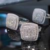Huitan Luxury Women Wedding Rings Full Brilliant Crystal Cubic Zirconia Zinc Alloy Color Female Rings for Party Statement Zircon