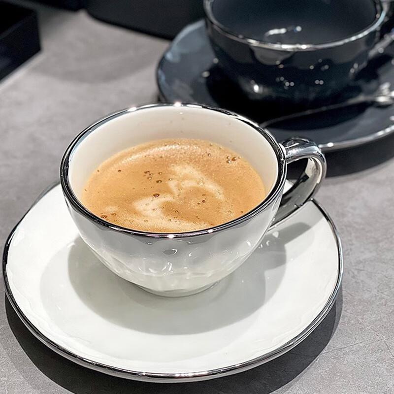 Chang Baosen Light Luxury Silver-Rimmed Ceramic Coffee Set