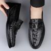 Fashion New Crocodile Pattern Summer Loafers Luxury Brand Slip on Flats Genuine Leather Dress Driving Moccasins Casual Leather Footwear