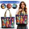 Quilted Tote Bag with Digital Print Chicken Design Durable Fabric Sturdy Handles Spacious Interior Lightweight Carrying Capacity