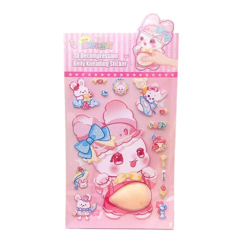 

3D Cartoon Animal Relief Stickers DIY Scrapbook Diary Aesthetic School Stationery Stress Relief Puffy Squishy Sticker