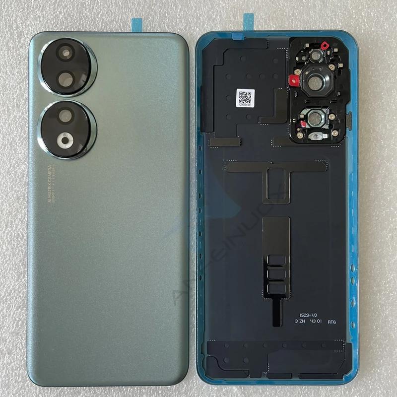 

Новинка для Honor 90, задняя крышка из закаленного стекла для Honor 90 5G, задняя крышка, дверной корпус + крышка вспышки + объектив камеры зелёный