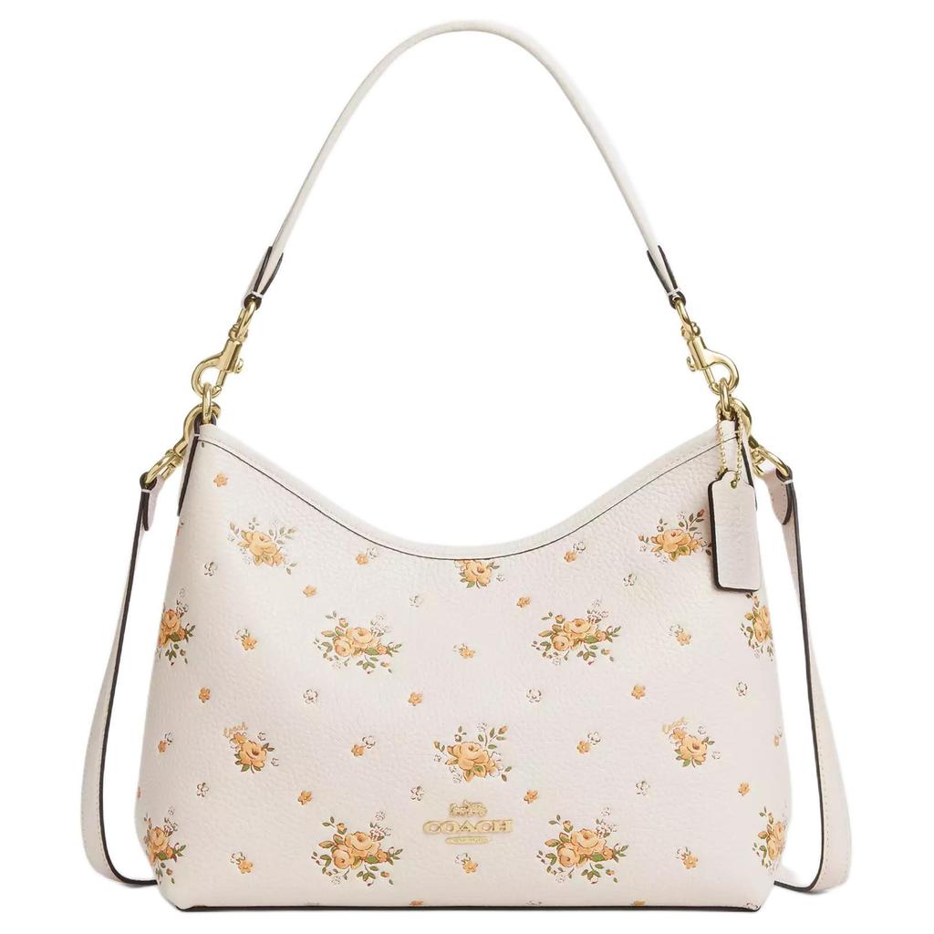 Coach Borsa a spalla Laurel 31 con stampa floreale e hardware in pelle pebble, grande, da donna, bianca CAL43-IMCAH