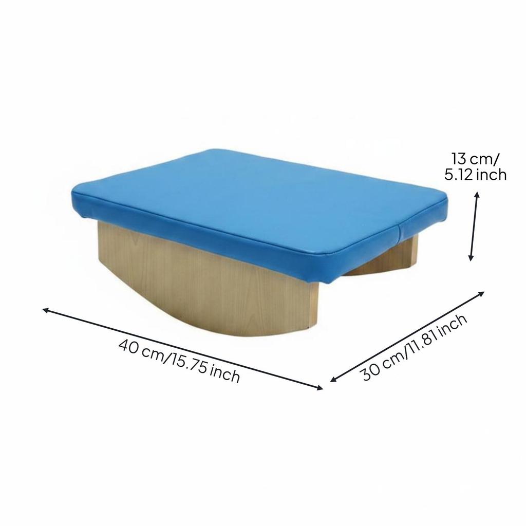 Wooden Vestibular Rocker Curved Base Padded Balance Board Upholstered