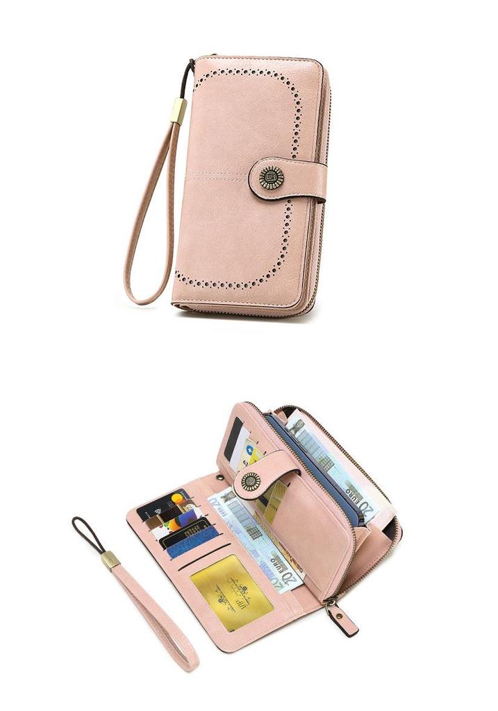 Vintage Leather Wallet: Large Capacity Multi-Functional Card Holder and Long Coin Purse for Men and Women