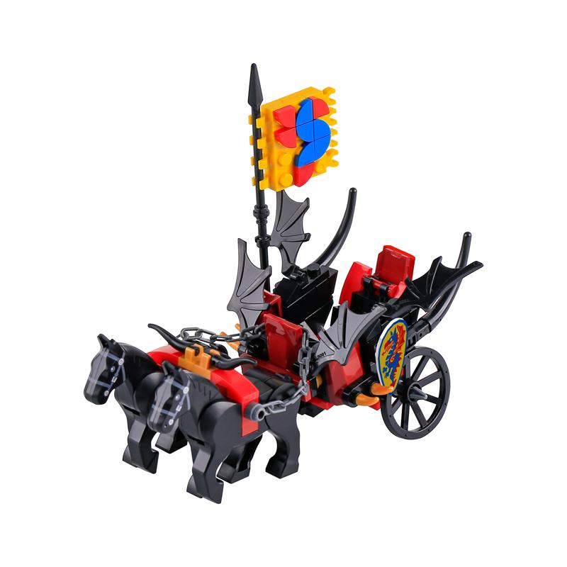 Wolf Knight Warrior Building Blocks – Medieval Castle Horse Soldier Toy with Sword, Axe, Bow, Shield & Cloak for Boys