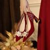 Fashion Women Pumps Fashion Luxury Wedding Shoes Bride Rhinestone Crystal Flower Shoes Women Wedding Party Heels Women Zapatos De Mujer