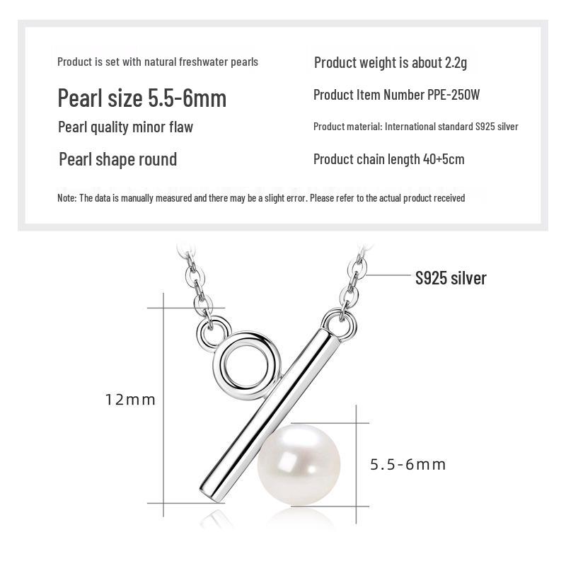 Freshwater Pearl & Diamond-Set Silver Pendant Necklace for Women