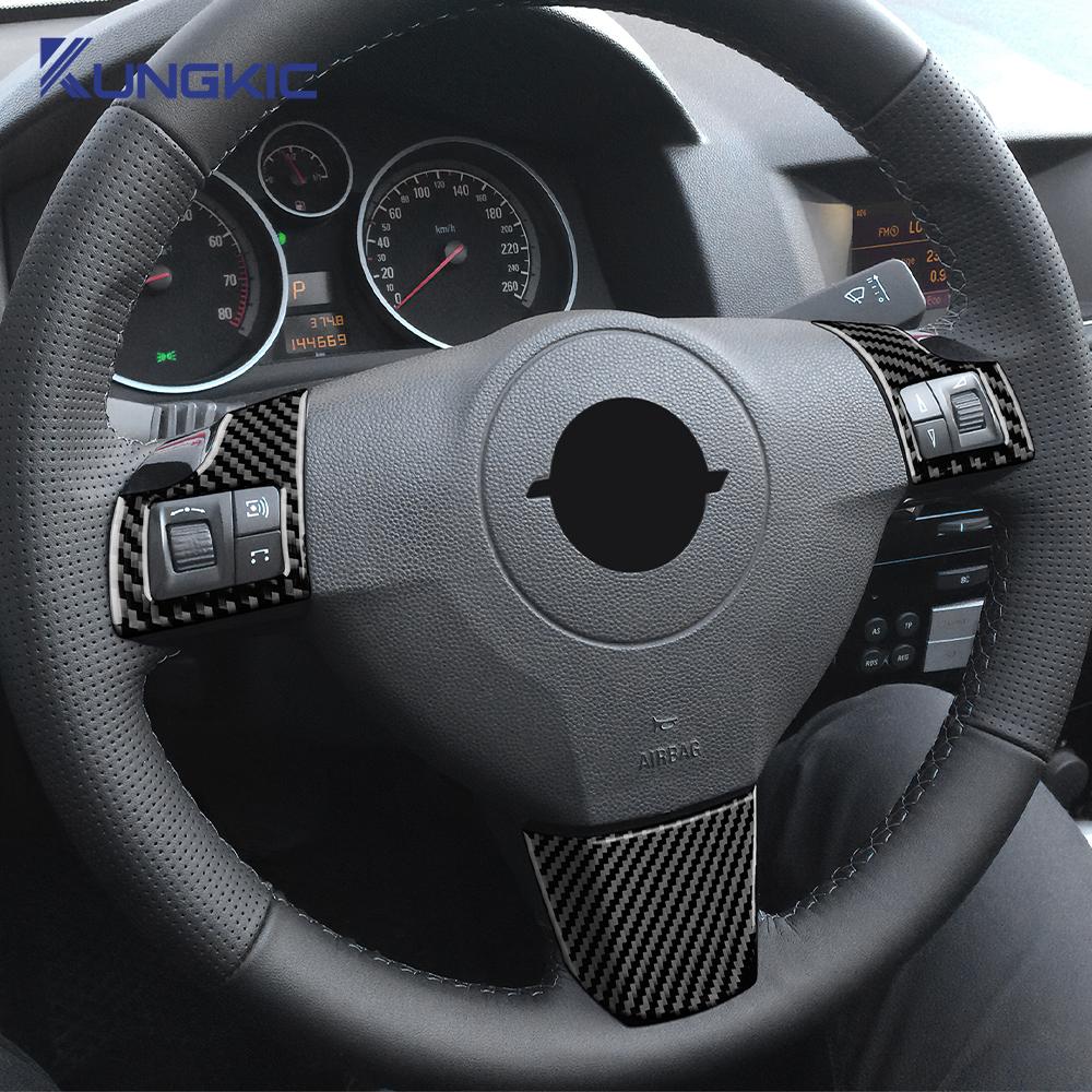 Real Soft Carbon Fiber Sticker For Vauxhall Opel Astra H MK5 2004 2005 2006 2007 2008 2009 2010 Car Steering Wheel Button Frame