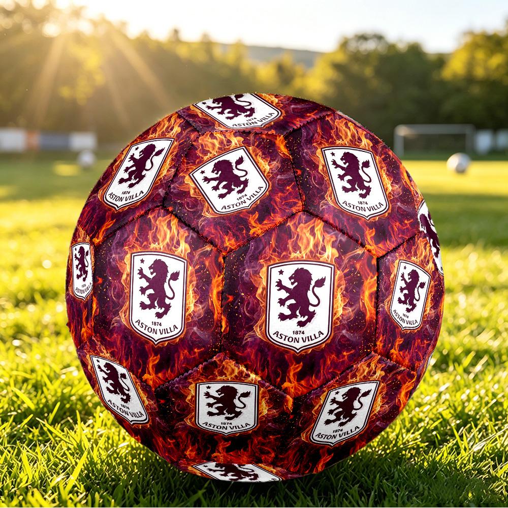 Aston Villa FootballPrinted Size 5 Soccer Ball, Anti Slip Adult Match Football Souvenir for Football Fans