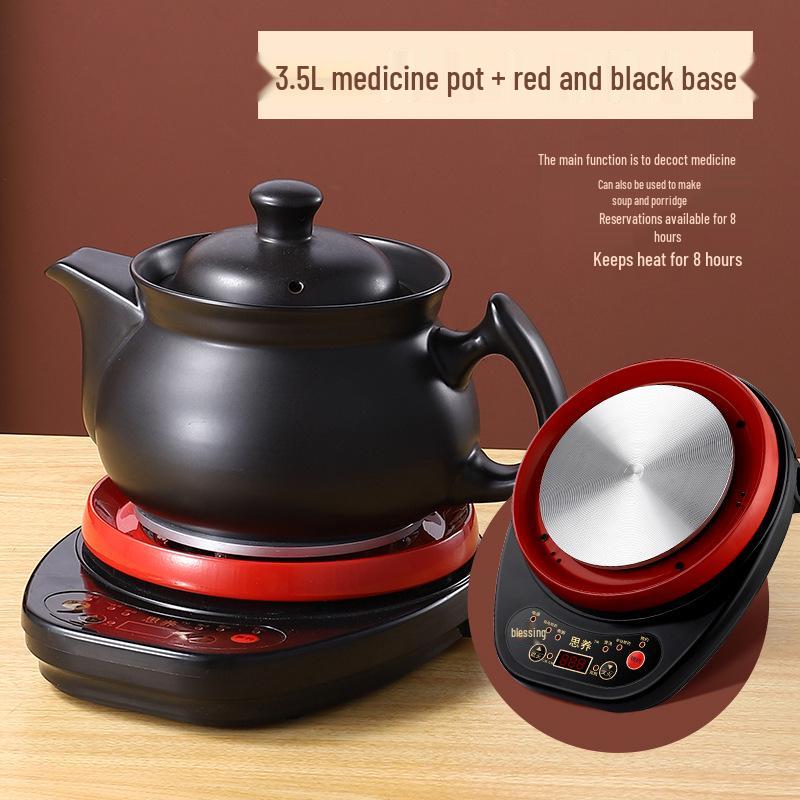 3.5L Automatic Ceramic Decoction Pot - Multi-Function Traditional Chinese Medicine Sand Pot