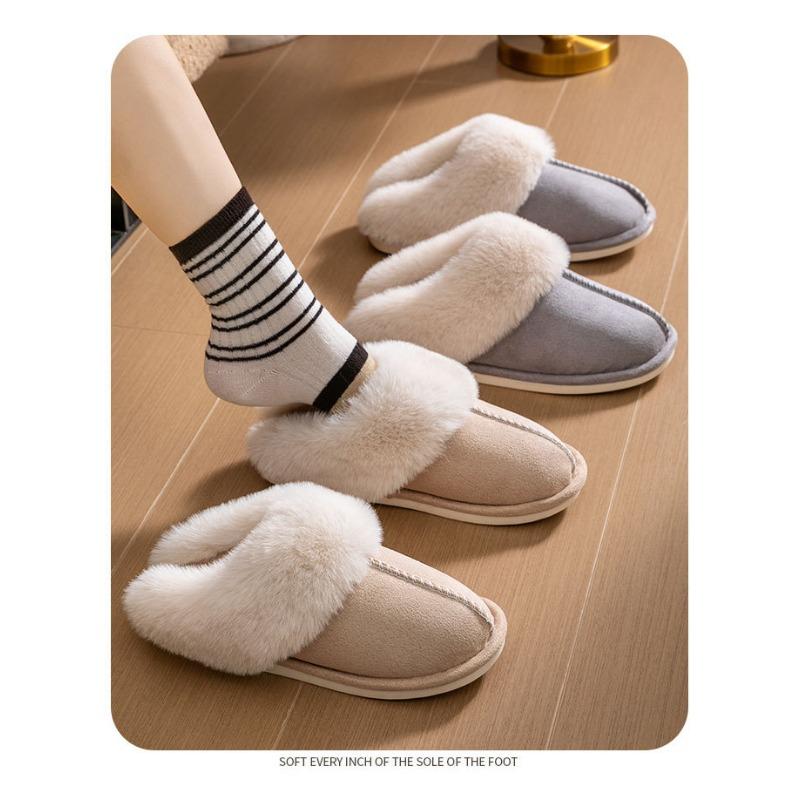 Хлопковые тапочки Противоскользящие плюшевые тапочки 42-43 кирпич красный — фото 12