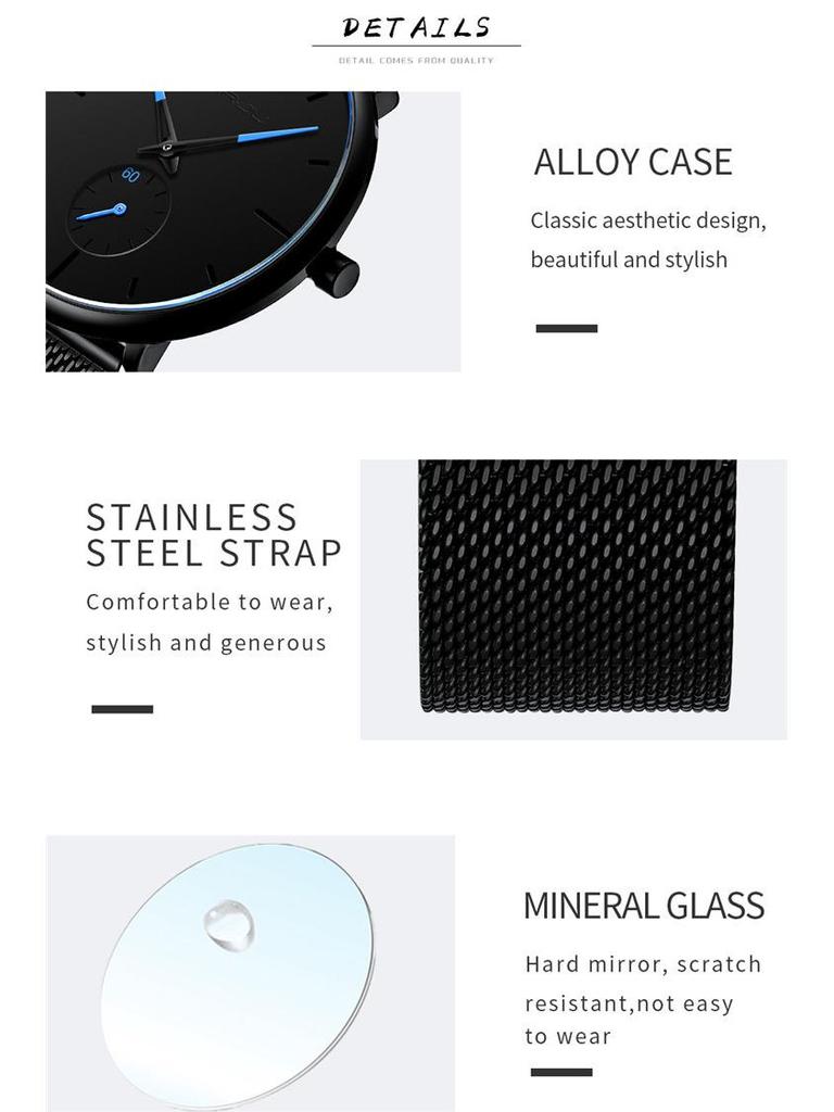 CRRJU 2150 Blau Herrenuhr - Beliebte Lässige Modeuhr, Ideal für Studenten.